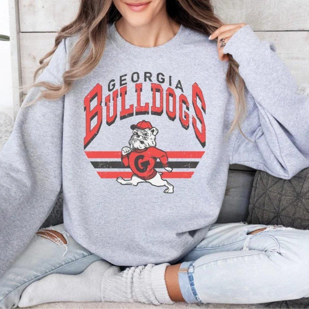 Retro Georgia Bulldogs Sweatshirt, Bulldogs Georgia Sweatshirt, College